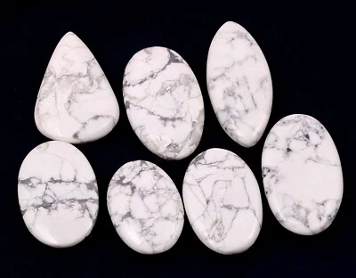 Telaraña hecha a mano África blanco natural Howlita turquesa 7 piezas cabinas con forma mixta Foto 1 de 3