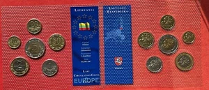 Litauen Kursmünzensatz 10 20 50 Centu 1 2 5 Litai 1998 1999 Pferderitter Vor-Euro - Bild 1 von 3