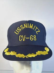 Gorra de colección USS NIMITZ Snap Back CV-68 EE. UU. Marina Crew azul huevos revueltos - Imagen 1 de 12