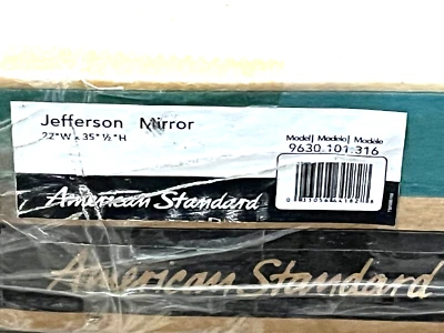 American Standard Jefferson Mirror 9630.101.316 NIB 22" W x 35.5" H Location: L1 - Image 1 of 4