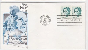 TurtlesTradingPost- Rachel L Carson 1981 #1857 FDC Marg Cachet - Picture 1 of 1