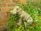 STONE GARDEN HIPPOPOTAMUS / HIPPO STATUE ORNAMENT FIGURE SAFARI 🦛