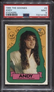 1985 Topps the Goonies #8 Andy RC sticker PSA 9 Low Pop!