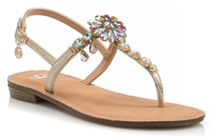 Gold & Gold Gl775 Sandalias Zapatos Mujer Infradito Piedras Hebilla Gold Fluo - Imagen 1 de 6