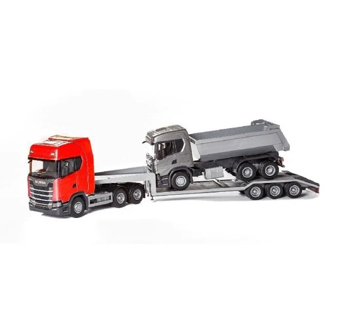 EMEK - SCANIA S 6x4 red with 3-axle carrier and SCANIA G500 6x4 - 1/25 - EMEK... - Image 1 of 1