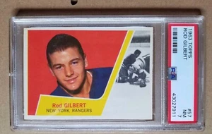 1963 Topps #57 Rod Gilbert PSA 7 NM New York Rangers HOF - Picture 1 of 2