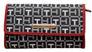 Tommy Hilfiger Logo Clutch Wallet Black White Red New! NWT - Picture 1 of 7