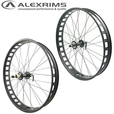 Juego de ruedas delanteras Alex Blizzerk 80 26" Fat Bike 9x135 traseras 10x170 liberación rápida HG Foto 1 de 4