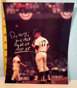 Denny McLain Detroit Tigers 31-6 Cy Young '68-69 MVP '68 Color Autograph Photo