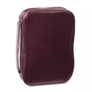 Burgundy Leatherette 11 x 12 inch Bible Cover Case with Handle, 2XL - Picture 1 of 4