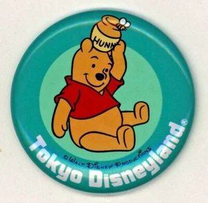 1980's Tokyo Disneyland Winnie The Pooh 2 1/4" Pinback Button - Picture 1 of 1