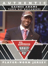 2007 Bowman Draft Day Selections Relics Football Card #DJGA Gaines Adams Jsy  