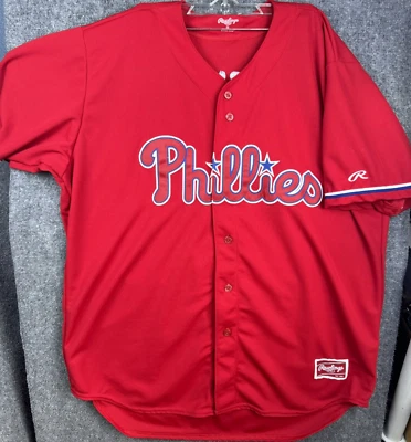Rawlings Philadelphia Phillies MLB Baseball Jersey Adult Size 2xl Red - Image 1 of 4
