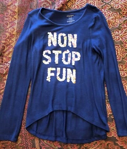 EUC Girls Arizona Navy Light-Weight Sweater with Sequins Size XL (16) - Picture 1 of 2