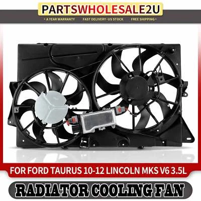 Novo ventilador de radiador duplo com conjunto de cobertura para Ford Taurus Lincoln MKS 2010-2012 - Imagem 1 de 4