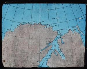 BRITISH ARCTIC 1875-76 EXPEDITION NO20 MAP C1876 VICTORIAN Magic Lantern Slide - Picture 1 of 5