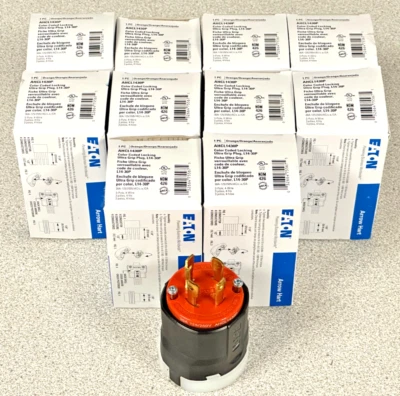 LOTE 10 NUEVOS Tapones de Bloqueo Eaton Arrow Hart AHCL1430P Naranja 125/250V 30A L14-30P Foto 1 de 4