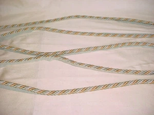 9-1/2Y KRAVET LEE JOFA SILVERSAGE BRASS GOLD CORDING UPHOLSTERY TRIM - Picture 1 of 3