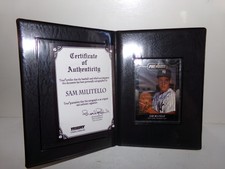 Sam Militello - Treat Autograph Card with COA & Case - NEW YORK YANKEES - Nice!
