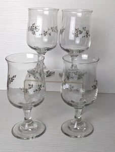 Pfaltzgraff Heirloom Stemmed Wine Glass 8 oz Goblet lot of 4 Glasses Vintage - Picture 1 of 6
