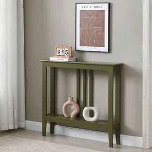 Kings Brand Furniture - Console Entryway Sofa Table with Shelves, Avocado - Picture 1 of 5