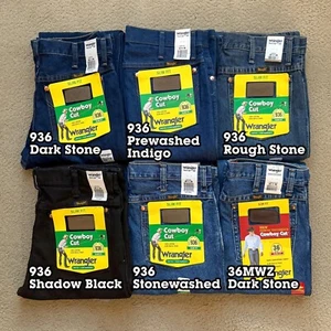 Wrangler Cowboy Cut Slim Fit Denim Jeans 30x38 936 NWT - Picture 1 of 16