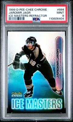 1999-2000 O-Pee-Chee Chrome Ice Masters Jaromir Jagr Refractor #IM4 PSA 9 Mint - Image 1 of 4