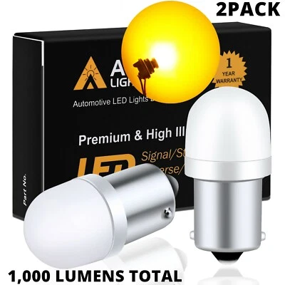 LED Amber Front Turn Signal Light Bulb for Harley Davidson Kawasaki, Short & Fit - Image 1 of 4