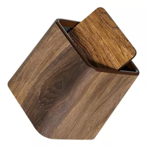 Imitation Wood Grain Trash Can with Lid Kitchen Garbage Cans Office - Picture 1 of 12