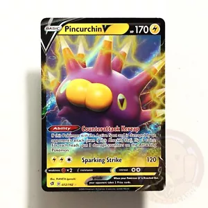 Rebel Clash - Pincurchin V 072/192 Ultra Rare Holo - Pack Fresh - Picture 1 of 2
