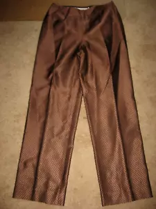 Pantalones de seda forrados para mujer Brown Diamond JONES NUEVA YORK 6 pequeños - Imagen 1 de 3