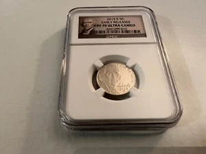 2015-S JEFFERSON NICKELS E.R. NGC PF70 ULTRA CAMEO "TOP POP" PORTRAIT LABEL - Picture 1 of 4