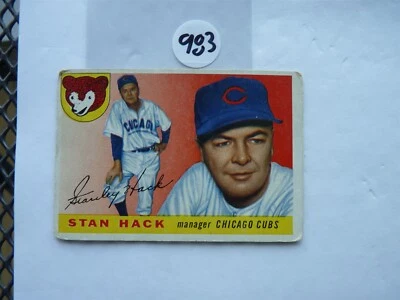 VINTAGE  BASEBALL CARD  TOPPS 1955 STAN HACK CHICAGO CUBS  NO983 - Image 1 of 2