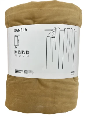 Nuevo Par de Cortinas IKEA SANELA Filtro de Luz Beige-Amarillo (55x98") 005.898.82 Foto 1 de 4