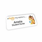 Hello My Name Is Name Badge with Cute Giraffe Logo 76 x 32mm Student Nurse