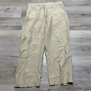 Polo Ralph Lauren Pants Mens 35x26 Linen Silk Blend Lightweight Tan Khaki Casual - Picture 1 of 9