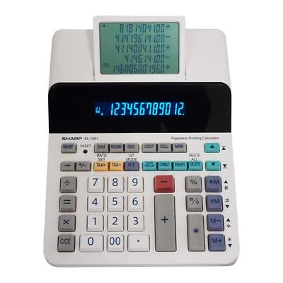 Eco Friendly Paperless Printing Calculator with 5 Line Display and 12 Digit Keys - Image 1 of 4