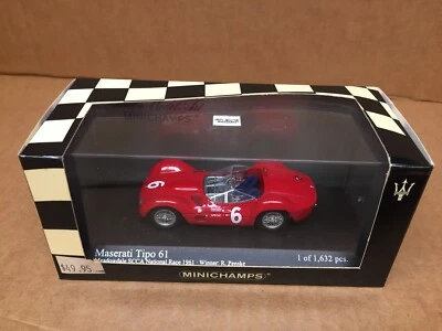 MINICHAMPS 1:43 SCALE MASERATI TIPO 61 1960 WINNER B. KRAUSE 1 OF 1776 PCS. MADE - Image 1 of 4
