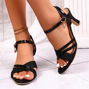 Women's Kitten Block Heels Sandals Peep Toe with Ankle Strap Summer Dress Pumps - Picture 1 of 10