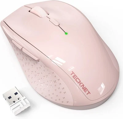 TECKNET 2.4G Classic Wireless Mouse for Laptop, 3200 DPI Optical Pink  - Image 1 of 4