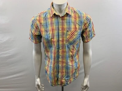 Bench Men's Button Up Short Sleeve Shirt Size Medium Multicolored Cotton Casual - Image 1 of 4