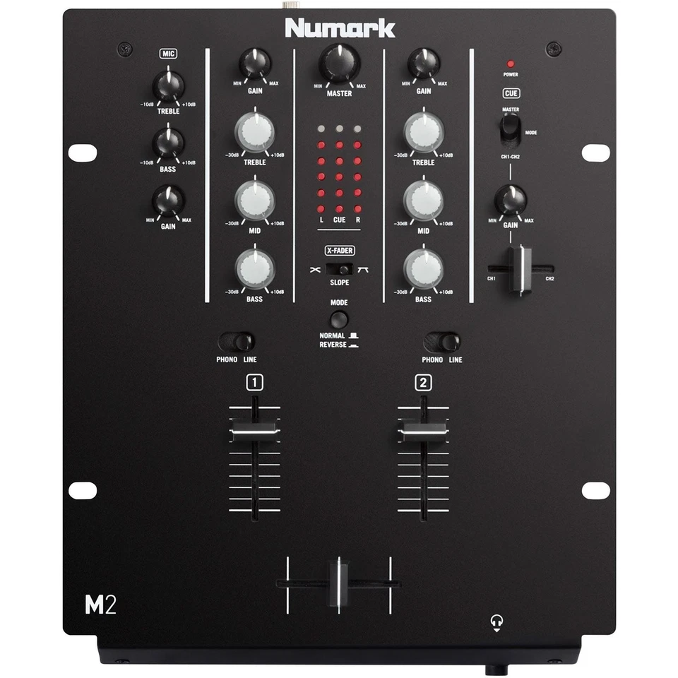Numark M2 Black 2-Channel 10" Professional DJ Mixer - Black - Image 1 of 3