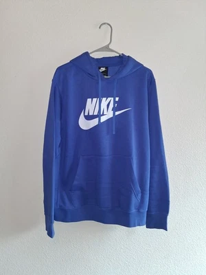 Moletom com capuz Nike logotipo grande azul/branco tamanho G - Imagem 1 de 4