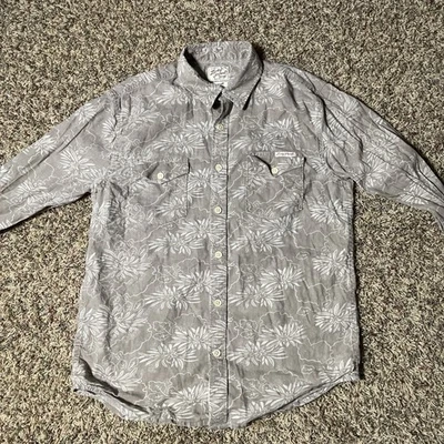 Lucky Brand Sportswear Western Shirt Mens S Brown Button Up Long Sleeve Floral - Image 1 of 4
