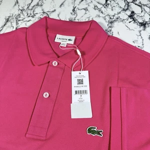 LACOSTE Mens Fuchsia Pink Slim Fit PH4012 Polo Shirt SIZE FR7 (US XXL) BNWT SQI - Picture 1 of 9