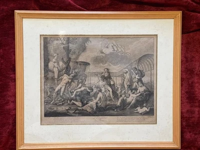 Gravure "L'Empire De Flore" d'après Nicolas Poussin, Gravure de Jean Moyreau - Photo 1/4
