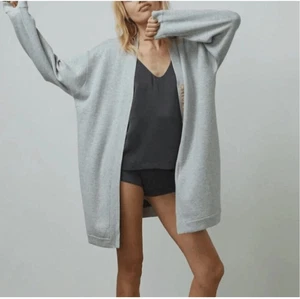Lunya Cozy Cotton Silk Snap Front Cardigan In Mellow Grey Heather size L/XL New - Picture 1 of 9
