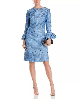 Vestido Floral Metálico Jacquard Teri Jon por Rickie Freeman Precio de venta sugerido por el fabricante $670 Foto 1 de 4