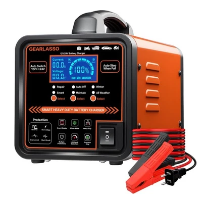 12V 24V Battery Charger Heavy Duty 15A Repair Automotive Cargador Bateria Car RV - Image 1 of 4