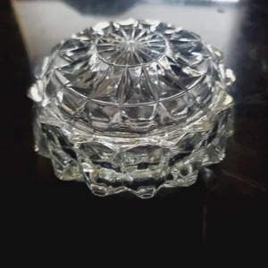 Jeannette Windsor Diamant Pulverschale Kristall Depression Glas Art Deco - Bild 1 von 6